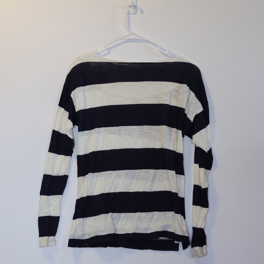 Loft Size Medium Striped Top Sequin Embellished - image 2